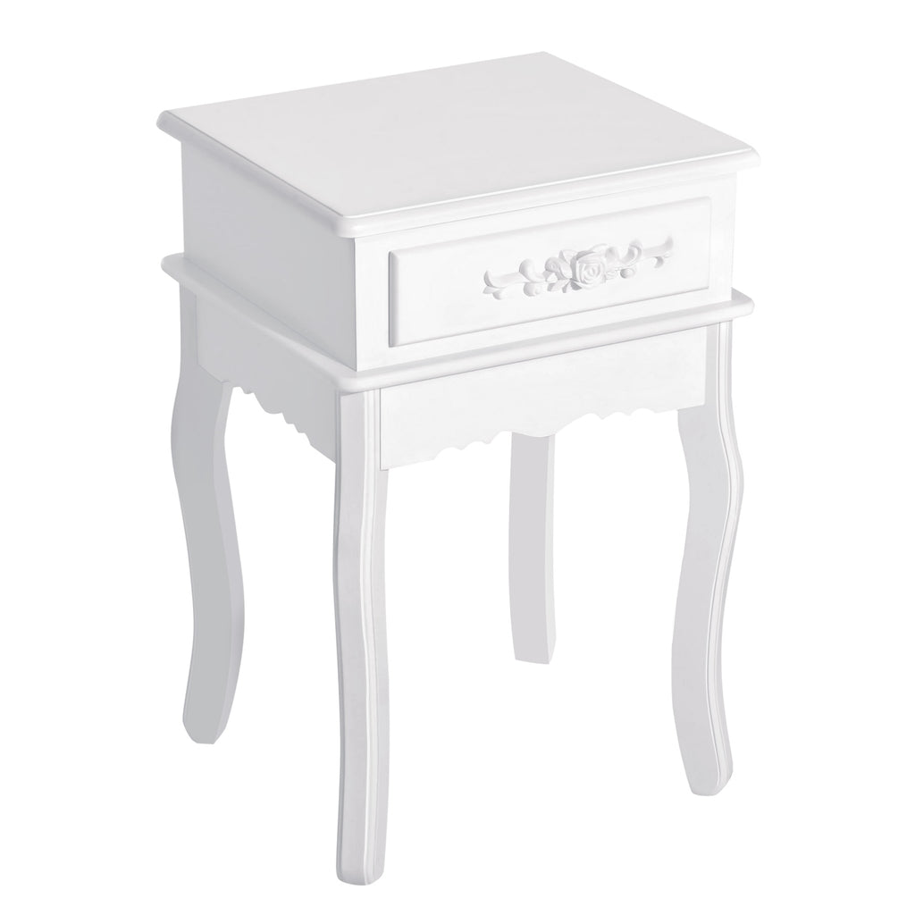 HOMCOM Modern Bedside Table with Drawer Multipurpose Wooden Cabinet