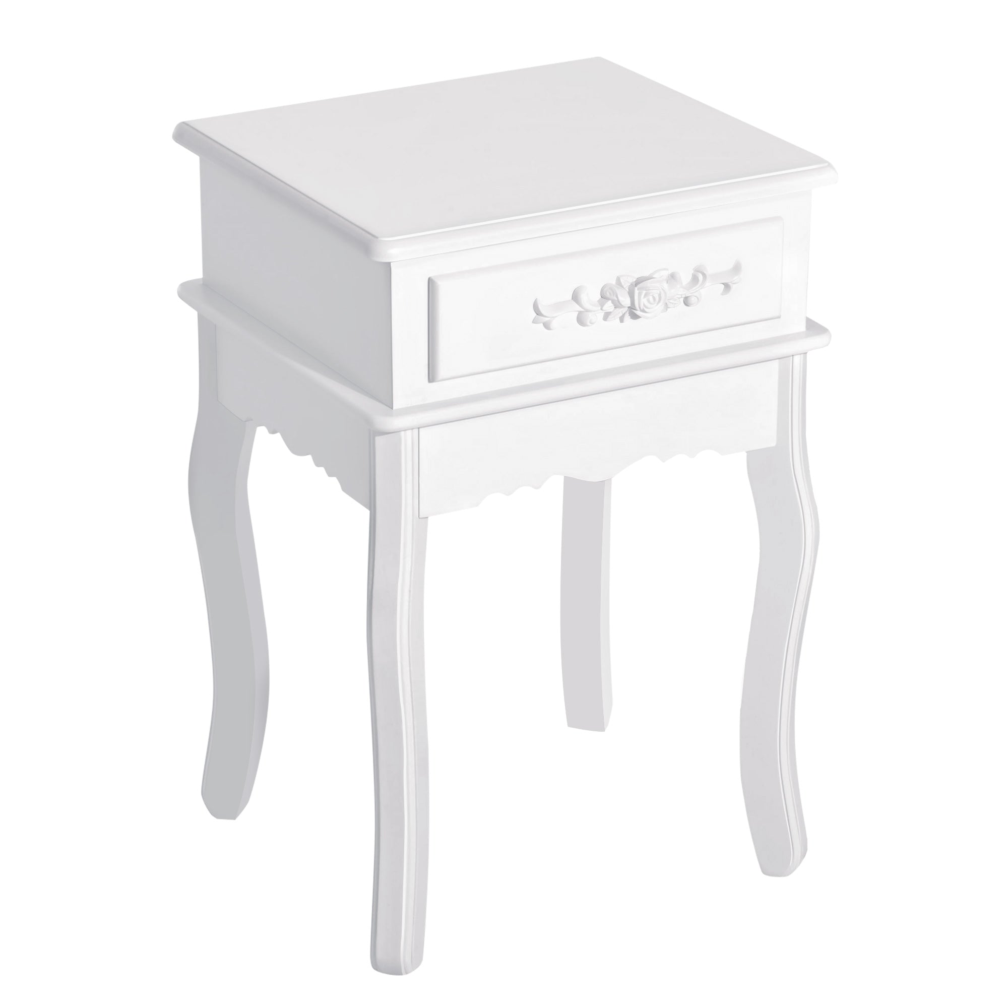 HOMCOM Modern Bedside Table with Drawer Multipurpose Wooden Cabinet