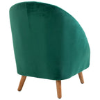 Green Velvet Bedroom Living Room Armchair with Thick Padding and Solid Wood Frame (67x65x77cm)