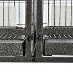 PawHut Double Metal Bird Cage with Removable Trays, Stand with 4 Wheels and Shelf, 95x45.5x102cm, Gray - Borgè