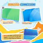 4-in-1 Inflatable Trampoline, Slide, 415x205x190cm, Multicolored