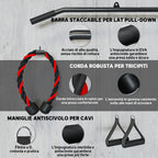SPORTNOW Pulley Machine Home Gym and LAT Pulley Machine, Universal Weight Plate Attachment and Accessories