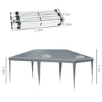 Outsunny 6x3m Pop-up Garden Gazebo Folding Party Tent with Carry Bag, Grey