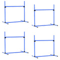 Set of 4 Agility Dog Training Hurdles with Adjustable Height and Carrying Bag Included, 99x65x94cm, Blue
