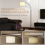 Adjustable LED Floor Lamp with Remote Control, 11 Temperatures and 11 Brightness, 1H Timer, Rotatable, Black
