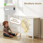 3-Drawer Bedroom Chest with Faux Leather Handles, 80x40x78.5 cm, White