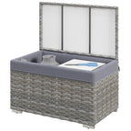 Outsunny garden trunk in Rattan pe with internal coating in waterproof fabric, 76x45x48 cm, gray - Borgè