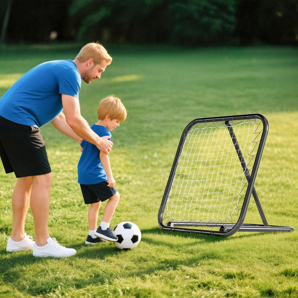 Metal Soccer Rebounder with Adjustable Angle, 78x84x65-78 cm