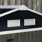 Garden Shed Tool Shed in Sheet Metal with Sliding Doors, 213x130x185cm, Dark Grey - Borge' Group Limited