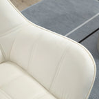 TROMSO |  Scandinavian Design Armchair in Wood and Cream Velvet Effect, for Living Room or Office, 67x61.5x71cm