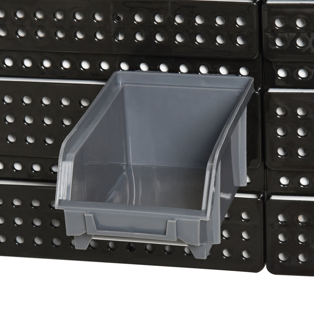Tool Organizer with 30 Adjustable and Removable Bins, Wall Mounted, PP, Red Grey Black, 37.5x18x63cm