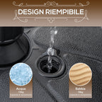 Round Umbrella Base in Plastic Fillable with Water and Sand, for 38 mm Poles, Ø38 cm, Black