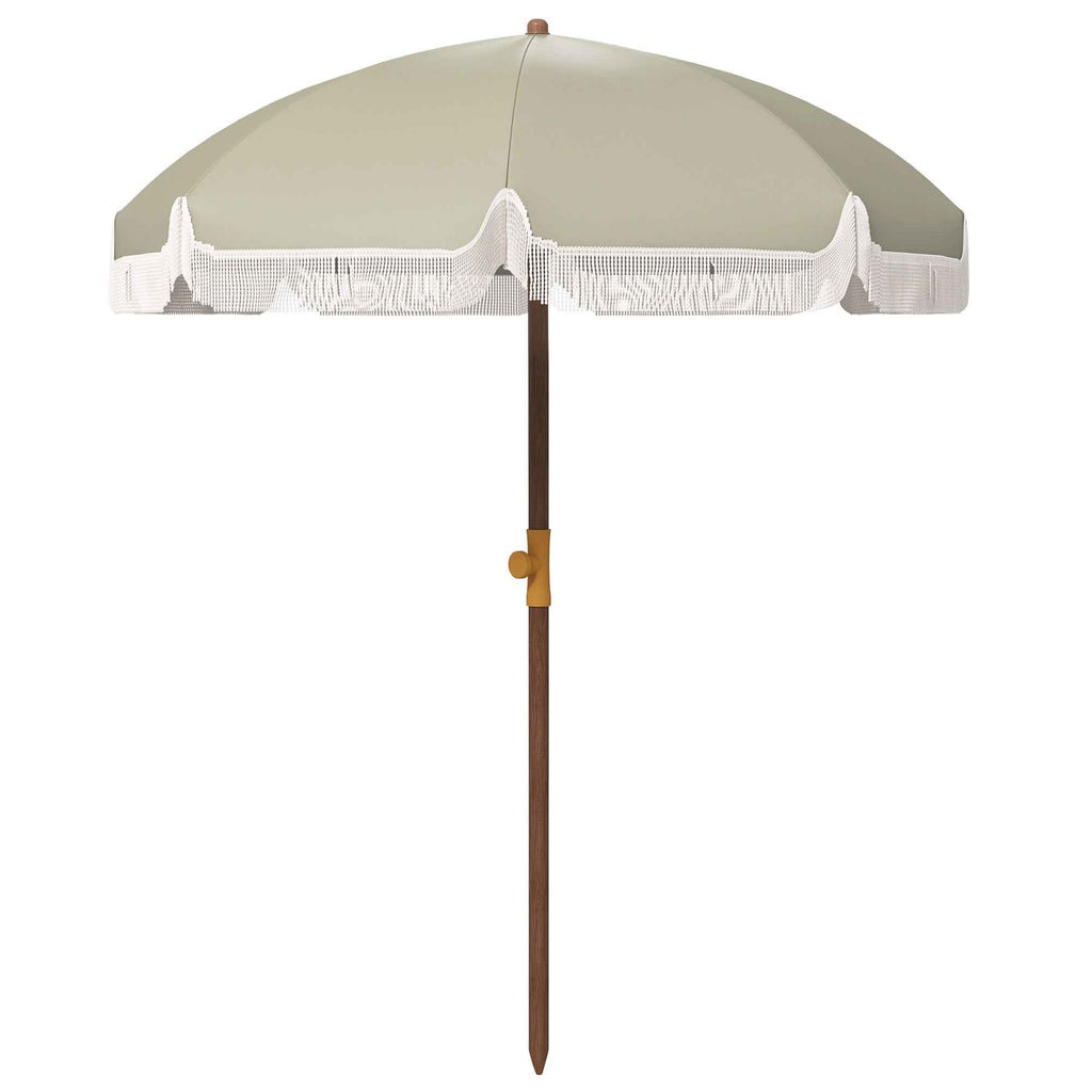 Outsunny UV40+ 8-Ribbed Beach Umbrella with Carry Bag, Metal and Polyester, Ø1.9x2.1 m, Green