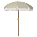 Outsunny UV40+ 8-Ribbed Beach Umbrella with Carry Bag, Metal and Polyester, Ø1.9x2.1 m, Green