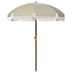 Outsunny UV40+ 8-Ribbed Beach Umbrella with Carry Bag, Metal and Polyester, Ø1.9x2.1 m, Green