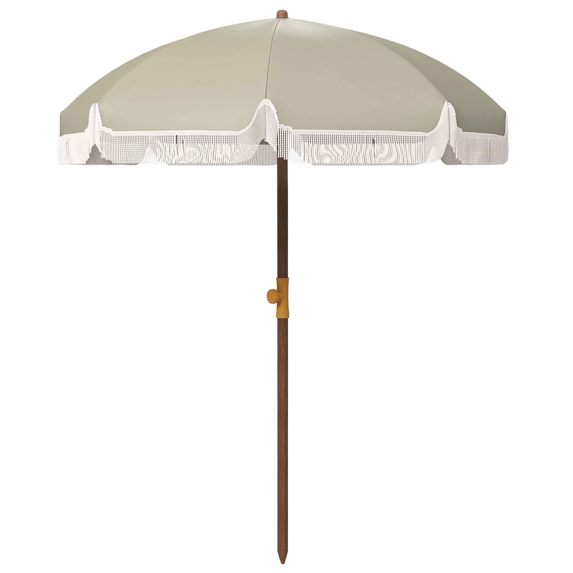 Outsunny UV40+ 8-Ribbed Beach Umbrella with Carry Bag, Metal and Polyester, Ø1.9x2.1 m, Green