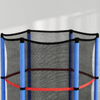 Trampoline for Children 3-6 Years with Safety Net, 6 Columns and 3 Entrances, Ø140x190 cm, Blue and Black