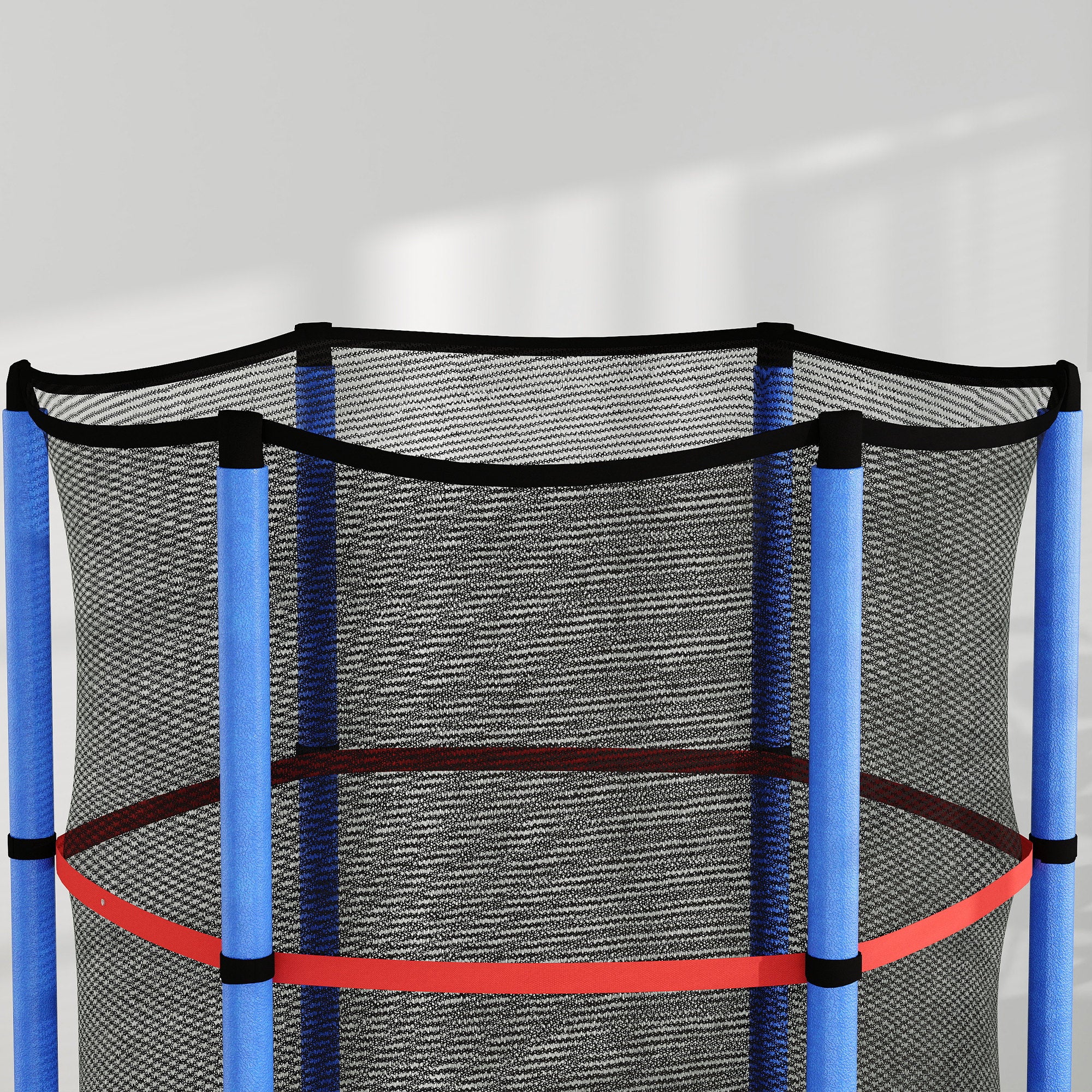 Trampoline for Children 3-6 Years with Safety Net, 6 Columns and 3 Entrances, Ø140x190 cm, Blue and Black