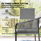 Outsunny 4-Piece Rattan Garden Set with Sofa, Armchairs, and Table, Khaki