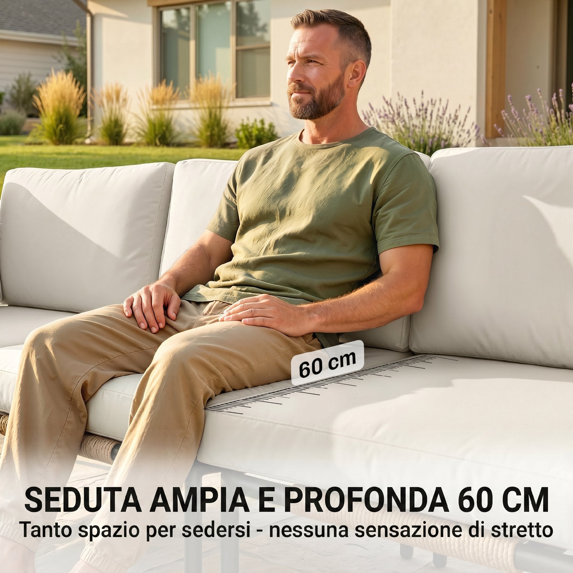 Outsunny 5-Piece Modular Rattan Garden Set with L-Shaped Sofa, Coffee Table, and Cushions, Khaki