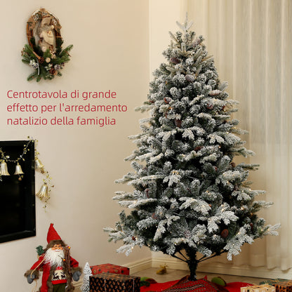 Artificial Christmas Tree 180cm with 793 Branches, LED Lights and Snow-covered Branches, Green