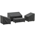 Outsunny 4-Piece Waterproof Garden Furniture Covers, Black