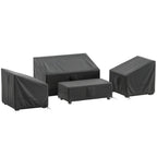 Outsunny 4-Piece Waterproof Garden Furniture Covers, Black