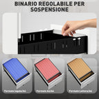 Steel Document Holder on 5 Wheels with 2 Drawers and Pen Tray, 30x43.5x60 cm, White