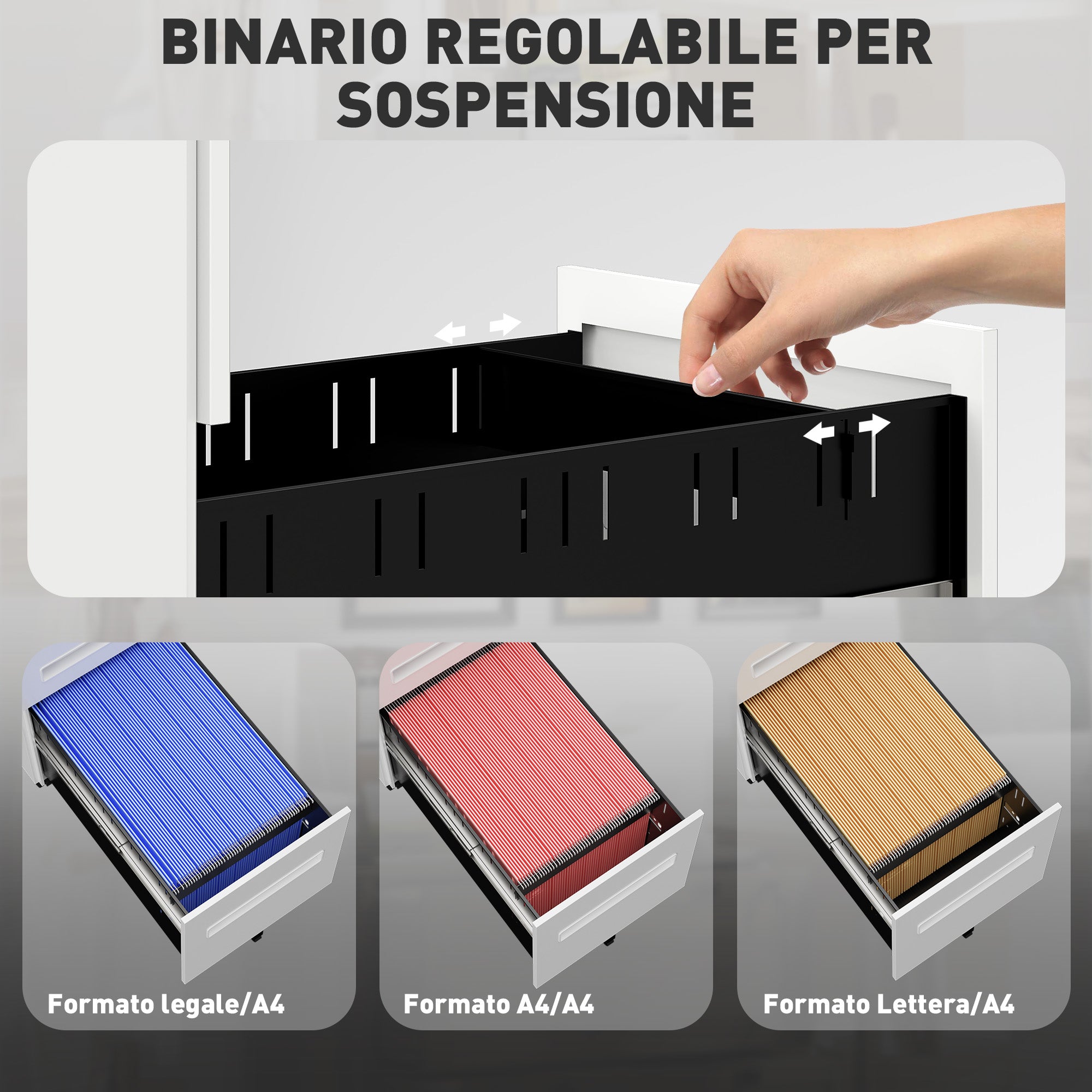 Steel Document Holder on 5 Wheels with 2 Drawers and Pen Tray, 30x43.5x60 cm, White