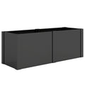Outsunny Steel Raised Garden Bed with Divider, Reinforced Corners and Secure Edge, Open Bottom, Black