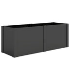 Outsunny Steel Raised Garden Bed with Divider, Reinforced Corners and Secure Edge, Open Bottom, Black