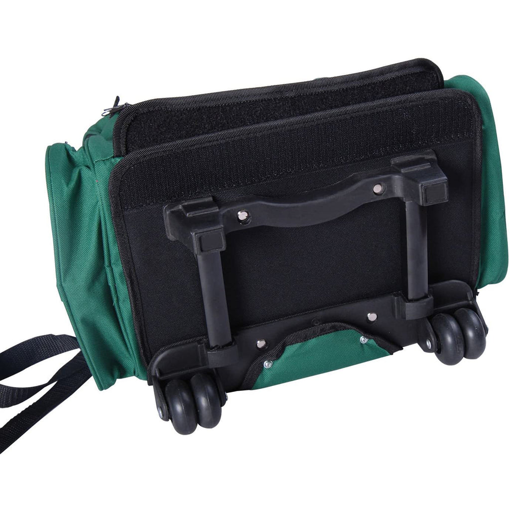 2-in-1 Pet Carrier Backpack for Dogs and Cats with Side Pockets, Telescopic Handle and Wheels, 42x25x55cm, Green