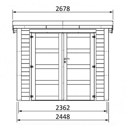 Picotranella | Wooden Garden House / Shed 28 mm, 245 x 220 cm. 5,4 m² - Borgè