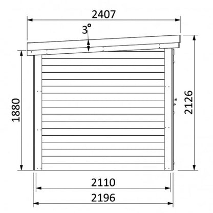 Picotranella | Wooden Garden House / Shed 28 mm, 245 x 220 cm. 5,4 m² - Borgè