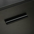 Mobile Office Cabinet with 2 Drawers for Documents and Shelves, Lockable Wheels, 80x40x66cm, Black