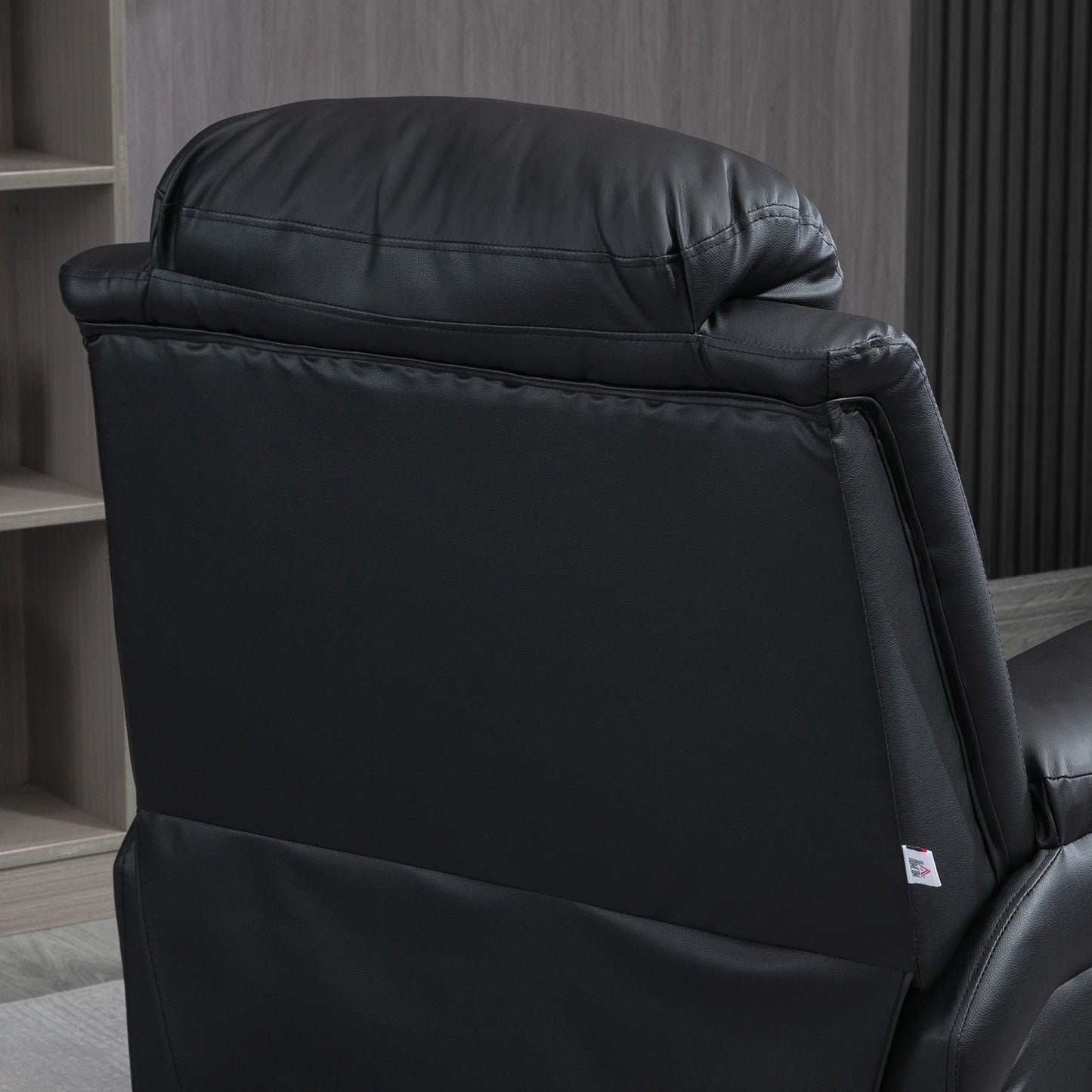 Electric Lift Recliner Armchair with Thick Padding and Remote Control, 96x93x105 cm, Black