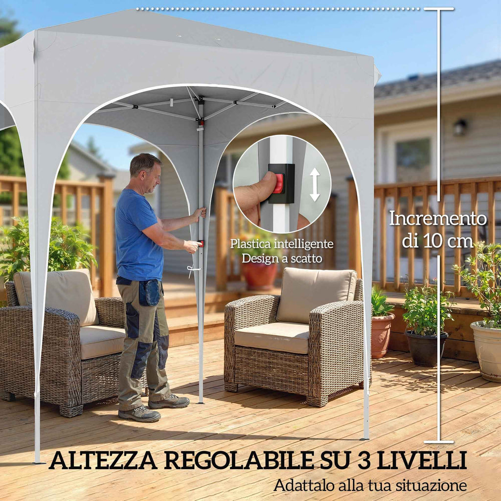 Outsunny Folding Gazebo Portable Garden Gazebo UPF50+ 2x2m Light Grey