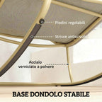 Outsunny Outdoor Rocking Chair, Seat 63 cm, Cushion Included, Khaki Color.