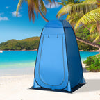 Camping and Beach Shower Tent with Zipper Door and Transport Bag, 126x124x189 cm, Blue