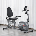 Recumbent Exercise Bike with Adjustable Seat, 8 Resistance Levels and LCD Monitor, 121.5-136x62.5x98cm, Grey
