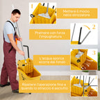 Professional 36L Mop Bucket with Mop, Wringer, Wheels and Handle, 55x37x65 cm, Yellow