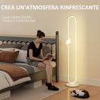 LED Floor Lamp in the Shape of a Musical Note with Adjustable Brightness and Pedal, 28x28x145 cm, White