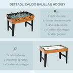 Multigame 4 in 1 Table with Table Football, Billiards, Ping Pong and Table Hockey, 107x61x84.5cm - Borgè