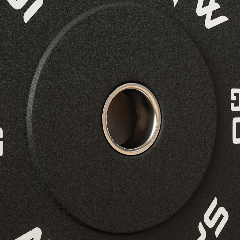 Set of 2 10kg Rubber Weight Discs with 2"/5 cm Hole for Dumbbells and Barbells, Black