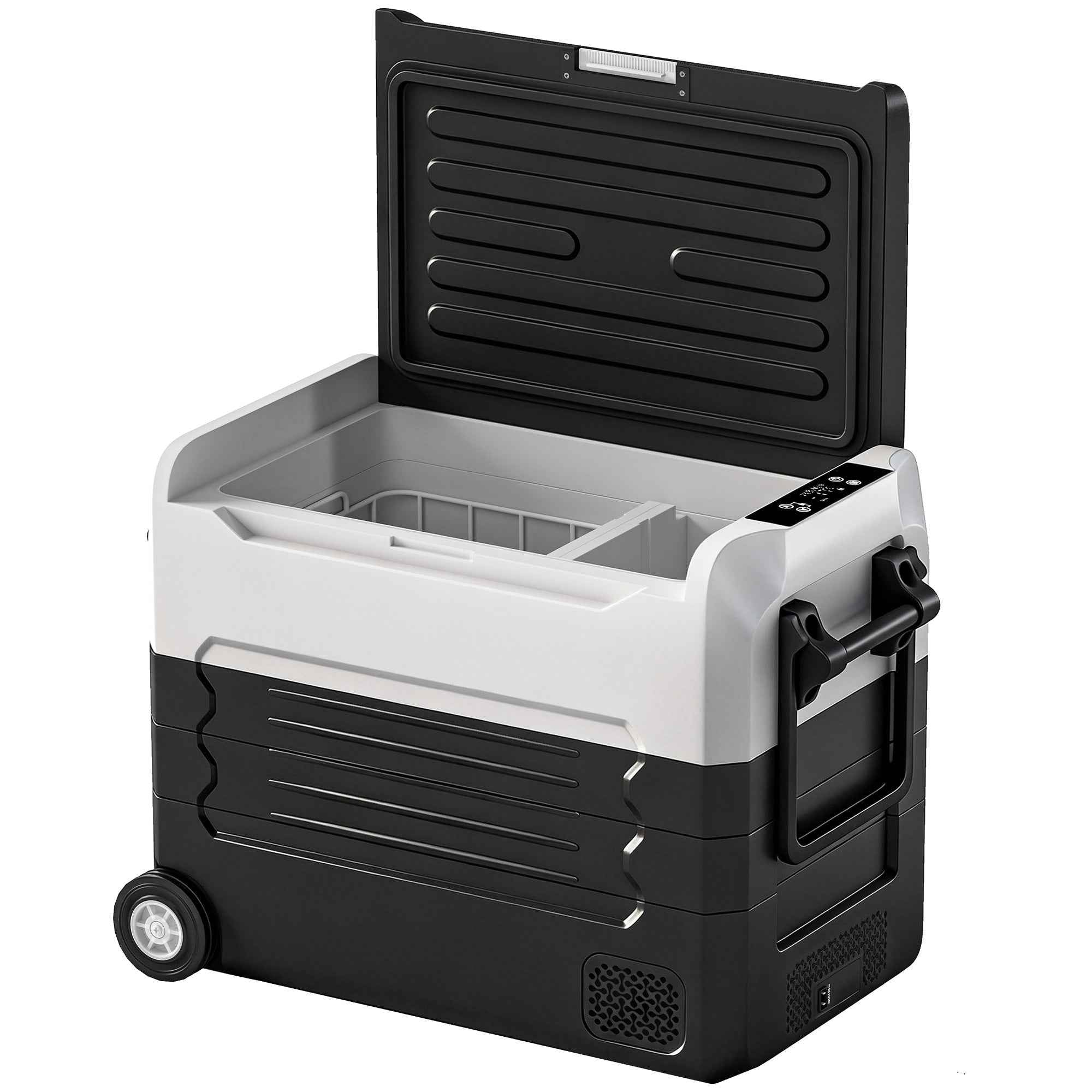 Outsunny 50L Compressor Car Refrigerator, Dual Zone, App Control, Black, Camping.