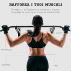 Professional Wall-Mounted Pull-Up Bar with Steel Frame, 113 x 41 x 20cm, Black