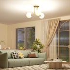 Vintage Ceiling Lamp with 3 Light Points, G9 Sockets, 42x42x26.5 cm, Gold