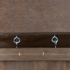 Wooden Rabbit Hutch with 4 Wheels, Rabbit House and Ramp, 90x53x59cm, Brown