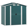 Outsunny Metal Garden Shed with Sliding Doors and Lock with Keys, 2.1x1.2x1.9m, Green