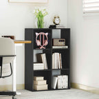 HOMCOM Cube Bookcase with 6 Storage Shelves, Wooden, 61.5 x 29.5 x 91.5 cm, Black